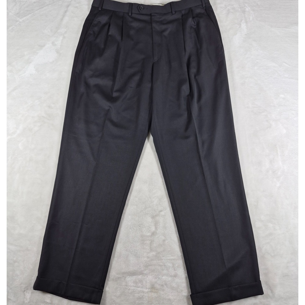 Lauren Ralph Lauren Dress Pants Men's 38x32 Black Cuffed Hem Classic Comfort NWT